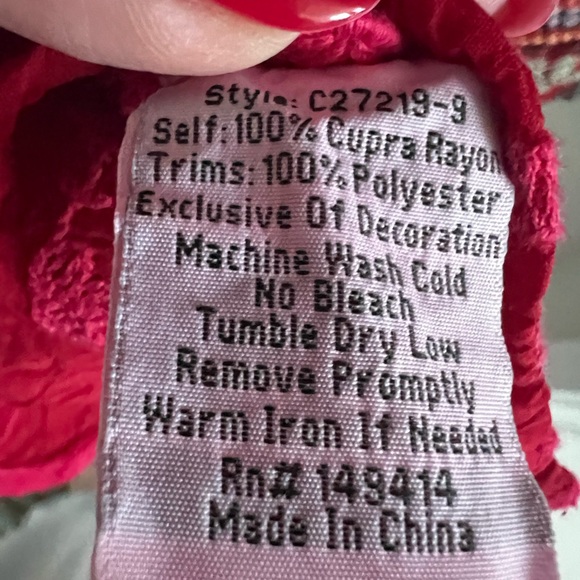 Johnny Was Mayu Wild Cherry Red tunic. - Picture 9 of 9